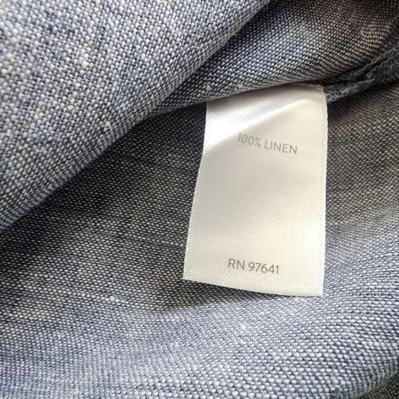 J. Jill Blue Linen Midi Dress with V-Neck - Picture 8 of 8